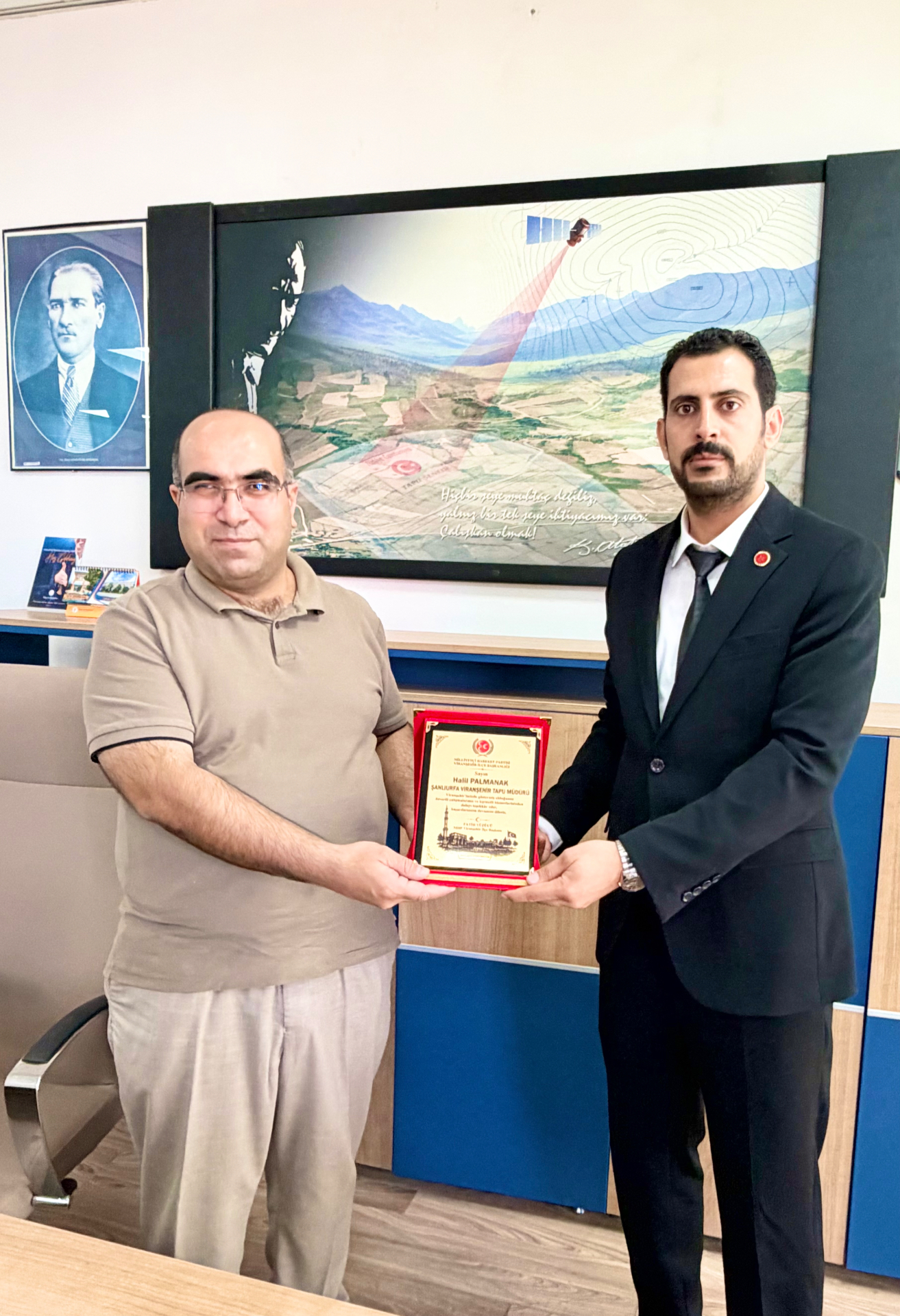 Başkanımız Fatih YÜZÜCÜ'den Viranşehir Tapu Müdürü Halil PALMANAK'a Ziyaret