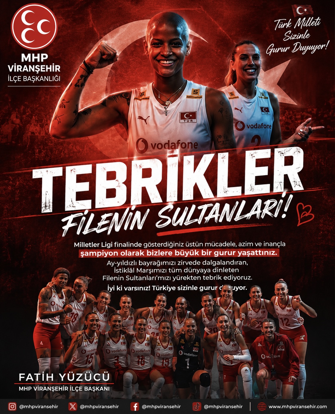 Filenin Sultanları'nı Tebrik Ediyoruz