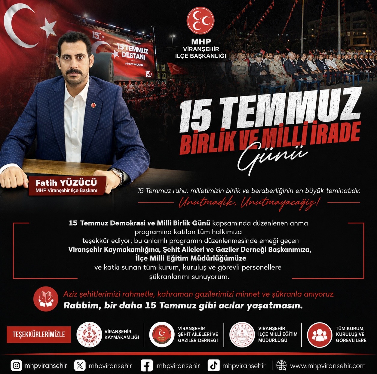 Başkanımız Sayın Fatih Yüzücü'nün Mesajı